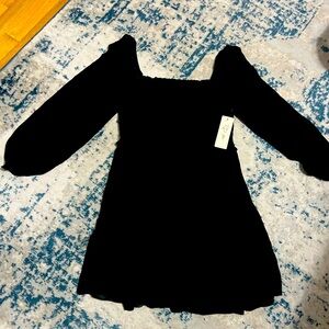 RD Style black off the shoulder long sleeve dress